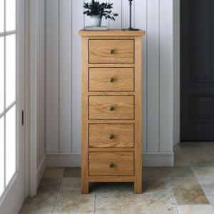 PPS Oak : Tủ Gỗ Sồi 05 Ngăn Kéo Đứng